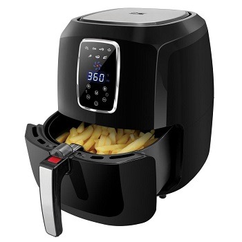 kalorik black and stainless steel xl digital family airfryer